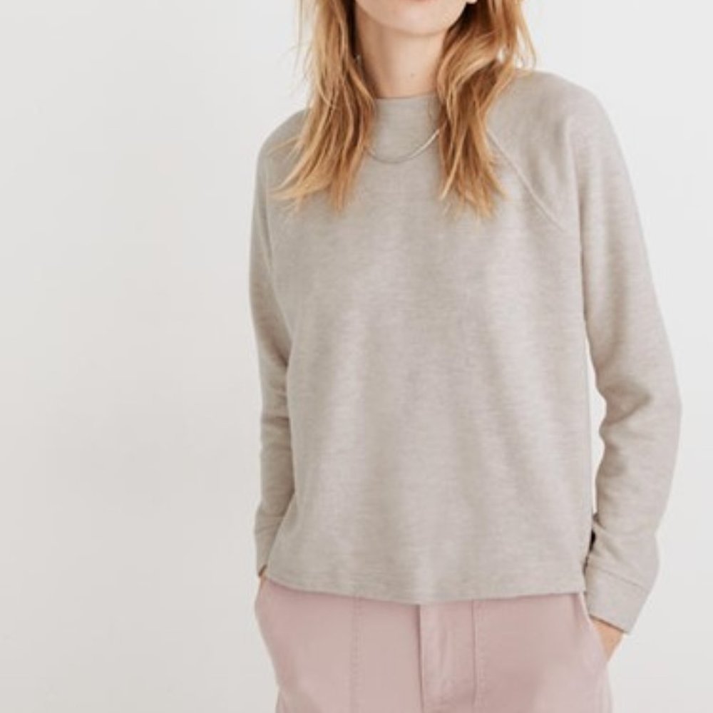 Madewell Resourced Plush Mockneck Button-Back Top
